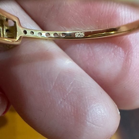 Sterling silver gold plated citrine and diamond ring size 8 - Picture 8 of 10